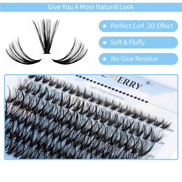 Individual Lashes 280pcs Lash Extensions Clusters Mixed Tray DIY Reusable Matte - Picture 2 of 8